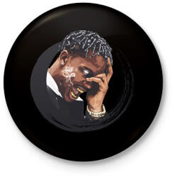 printfashion travis scott - Kitűző, hűtőmágnes - Fekete (3103039)