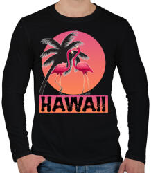 printfashion Hawaii - Férfi hosszú ujjú póló - Fekete (4739458)