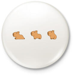 printfashion Capybara - Kitűző, hűtőmágnes - Fehér (14460165)