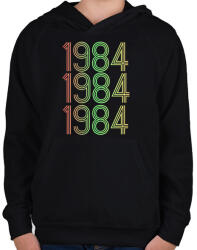 printfashion 1984 - Gyerek kapucnis pulóver - Fekete (4277140)