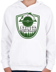 printfashion Legjobb asztalos - zöld - Gyerek kapucnis pulóver - Fehér (6561254)