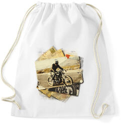 printfashion Retro motoros - Sportzsák, Tornazsák - Fehér (14025321)
