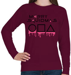 printfashion Merry Squidmas jelek - Női pulóver - Bordó (5677939)