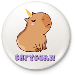 printfashion Capybara - Capycorn - Kitűző, hűtőmágnes - Fehér (13401529)