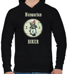 printfashion HUNGARIAN BIKER - Férfi kapucnis pulóver - Fekete (1567206)