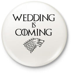 printfashion Wedding is coming - Kitűző, hűtőmágnes - Fehér (5461941)