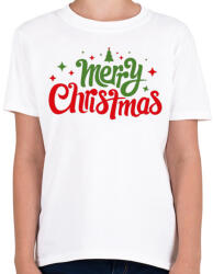printfashion Merry Christmas - Boldog karácsonyt - Gyerek póló - Fehér (5614958)