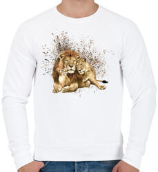 printfashion LION FAMILY - Férfi pulóver - Fehér (2135879)