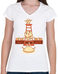 printfashion Toast magasugrás - Női V-nyakú póló - Fehér (13096129)