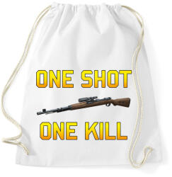 printfashion PUBG - One Shot, One Kill - Sportzsák, Tornazsák - Fehér (874365)