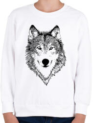 printfashion Wolf - Gyerek pulóver - Fehér (4980587)