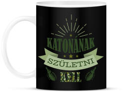 printfashion Katonának születni kell - Bögre - Fekete (7703464)