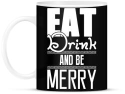 printfashion Egyél igyál és légy boldog - Bögre - Fekete (1092511)