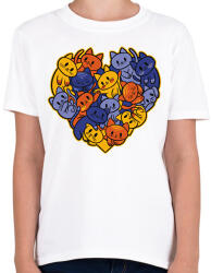 printfashion Macskás szív - Gyerek póló - Fehér (13940912)