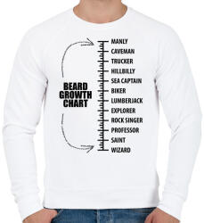 printfashion Szakáll hosszúság mérő - Férfi pulóver - Fehér (963602)