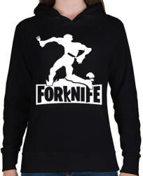 printfashion fortnite forknife fehér - Női kapucnis pulóver - Fekete (1589528)