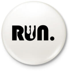 printfashion Run - Kitűző, hűtőmágnes - Fehér (7357685)