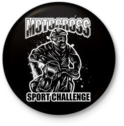 printfashion Motocross - Kitűző, hűtőmágnes - Fekete (13889341)