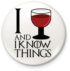 printfashion Wine and things - Kitűző, hűtőmágnes - Fehér (3087860)