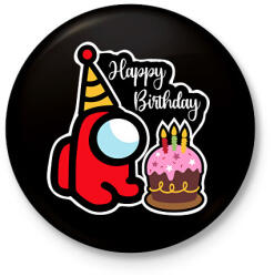 printfashion Szülinapos among us - Kitűző, hűtőmágnes - Fekete (12424321)