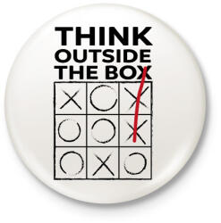 printfashion Think outside the BOX! - Kitűző, hűtőmágnes - Fehér (14792767)