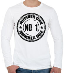 printfashion Number 1 - Férfi hosszú ujjú póló - Fehér (1028748)