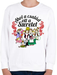 printfashion magyar népmese család - Gyerek pulóver - Fehér (14346565)