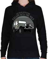 printfashion Jeep - Női kapucnis pulóver - Fekete (5018570)