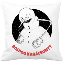 printfashion BOLDOG KARÁCSONYT - Párnahuzat, Díszpárnahuzat - Fehér (9544966)