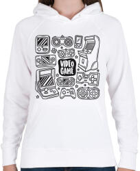 printfashion gamer - Női kapucnis pulóver - Fehér (13702360)