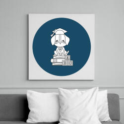 printfashion Kutyás diplomás minta - Vászonkép - Fehér (6640887)