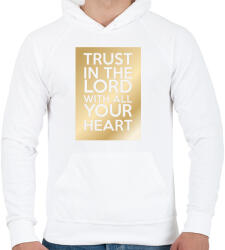 printfashion Trust in the Lord. - Férfi kapucnis pulóver - Fehér (274324)