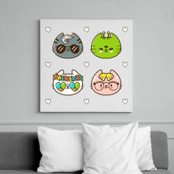 printfashion Cat style - Vászonkép - Fehér (6636234)