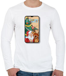 printfashion Santa Claus - Selfie - Férfi hosszú ujjú póló - Fehér (16829370)