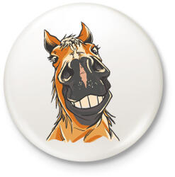 printfashion Lófej - Kitűző, hűtőmágnes - Fehér (11861228)