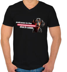 printfashion dach side - Férfi V-nyakú póló - Fekete (15310287)