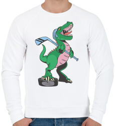 printfashion Hokista T-rex - Férfi pulóver - Fehér (11733869)