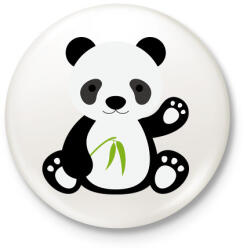 printfashion Pandás póló - Kitűző, hűtőmágnes - Fehér (3077971)