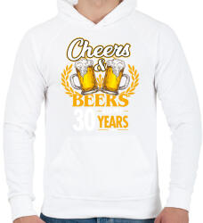 printfashion Cheers & Beers - 30 - Férfi kapucnis pulóver - Fehér (4590754)