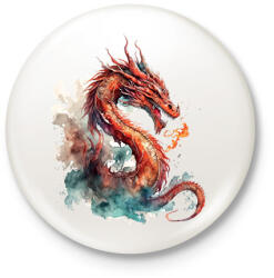 printfashion sárkány - Kitűző, hűtőmágnes - Fehér (13728540)