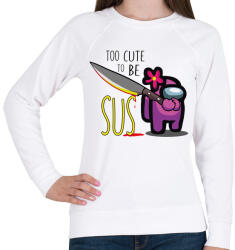 printfashion Among us - too CUTE to be SUS 2 - Női pulóver - Fehér (4154707)