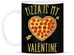 printfashion Pizza is my valentine - Bögre - Fekete (2212623)