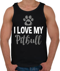 printfashion i love my pitbull2 - Férfi atléta - Fekete (1188485)