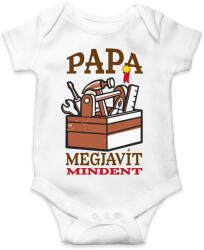 printfashion Papa megjavít mindent - Baba Body - Fehér (4375246)