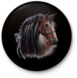 printfashion horse - Kitűző, hűtőmágnes - Fekete (7644244)