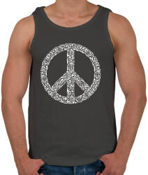 printfashion Fegyver béke - Férfi atléta - Sötétszürke (393893)