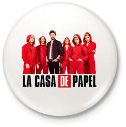 printfashion La casa de papel team - Kitűző, hűtőmágnes - Fehér (4895280)