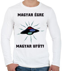 printfashion magyar égre magyar ufót - Férfi hosszú ujjú póló - Fehér (1742458)