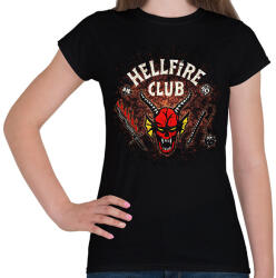 printfashion Hellfire Club - Stranger Things - Női póló - Fekete (7292921)