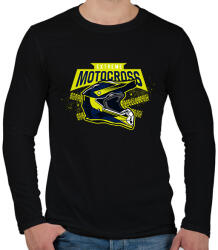 printfashion Motocross sisak - Férfi hosszú ujjú póló - Fekete (13735428)